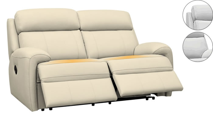 G Plan Hardy 2 Seater Electric Double Recliner Headrest Lumbar Support Cambridge Stone